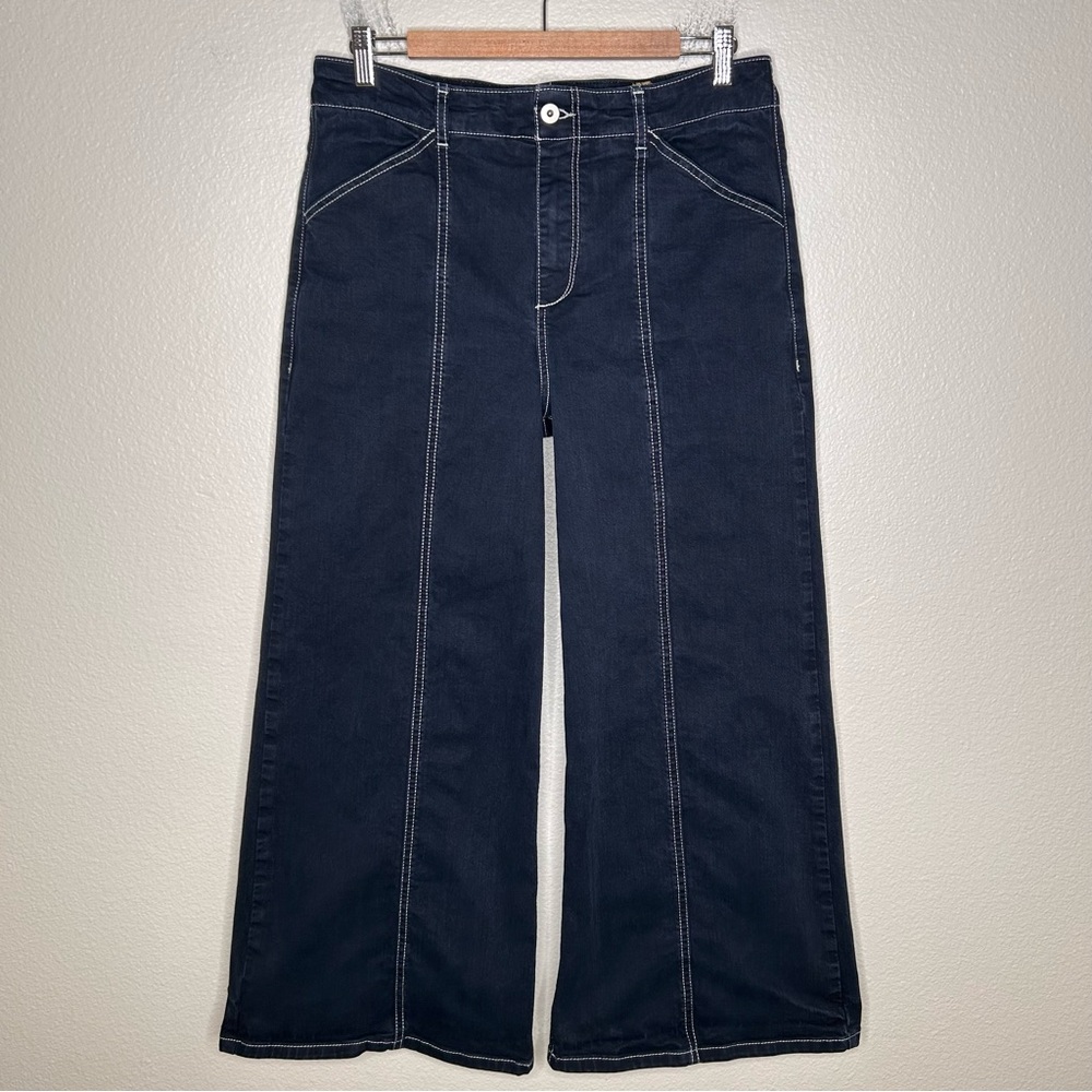 Maeve by Anthropologie The Delaney Clean-Seamed High-Rise Wide-Leg Jean blue 31P